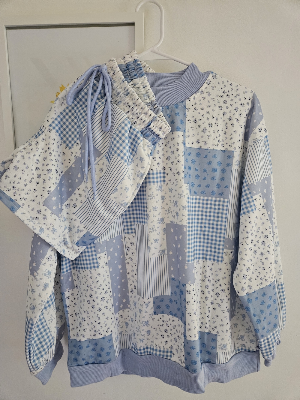 Blue Patchwork Print Matching Set - Picture 3 of 6